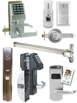 Commercial keypad and card-access E-Plex lock hardware
