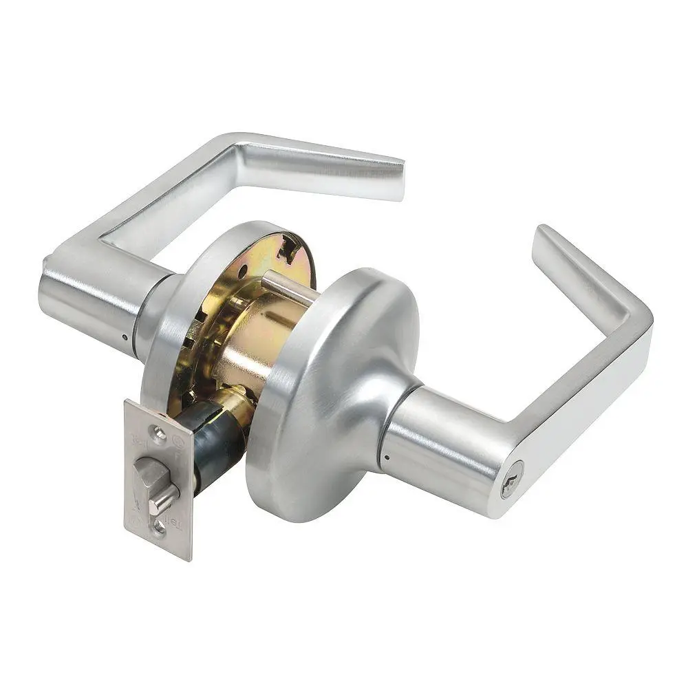 Residential door lock hardware ready for rekeying